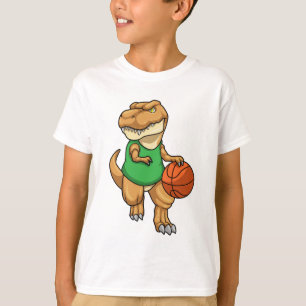 Camiseta Dinossauro no Esporte com Basquete
