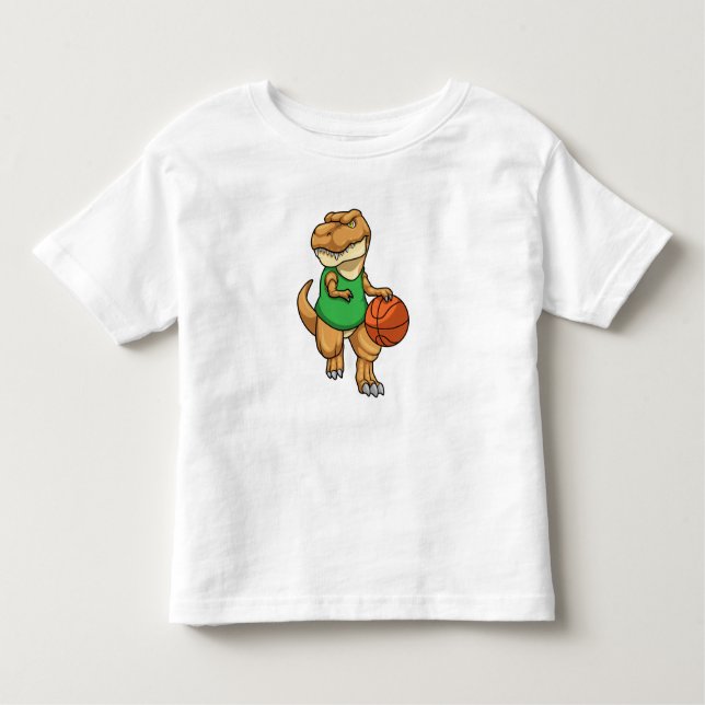 Camiseta Dinossauro no Esporte com Basquete (Frente)