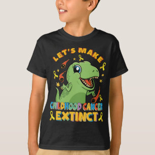 Camiseta Dinossauro para a Infância e Consciência do Cancer