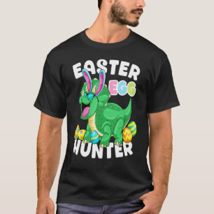 Camiseta Dinossauro Páscoa Caçador De Ovos Triceratops Coel