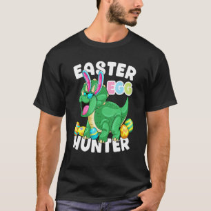 Camiseta Dinossauro Páscoa Caçador De Ovos Triceratops Coel