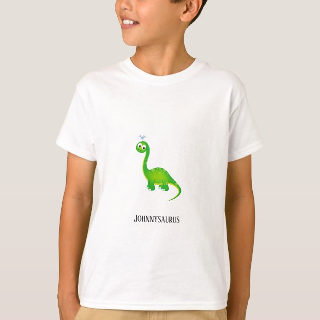 Camiseta Dinossauro Personalizado com Nome da Criança (Frente)