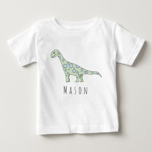 Camiseta Dinossauro Personalizado do Baby Boy com Nome (Frente)