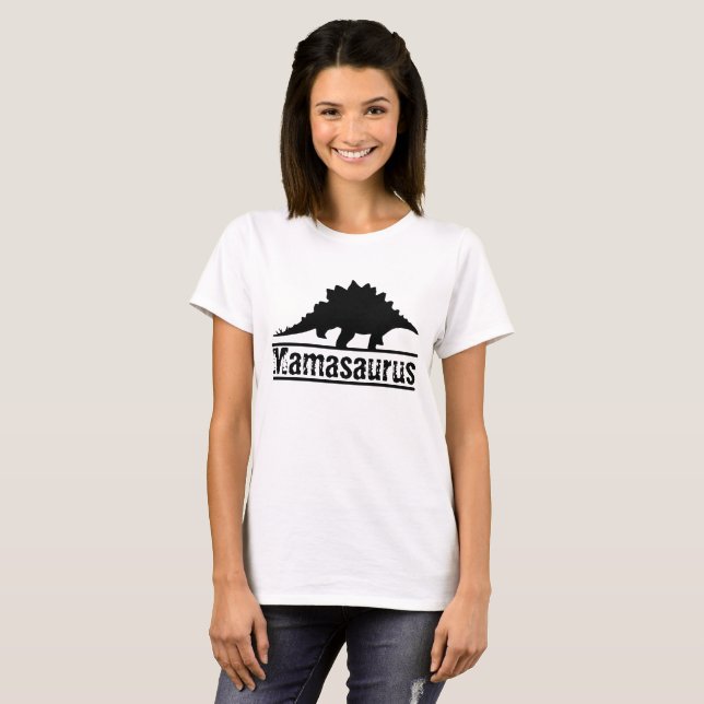Camiseta Dinossauro Personalizável da Família Mamasaurus Re (Frente Completa)