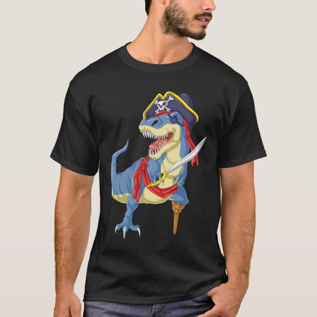Camiseta dinossauro pirata (Frente)