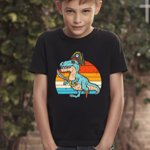Camiseta Dinossauro Pirata - Adventure T-Rex Retro