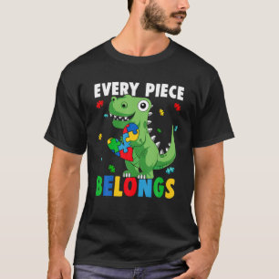 Camiseta Dinossauro quebra-cabeça Cada Peça Pertence A Auti