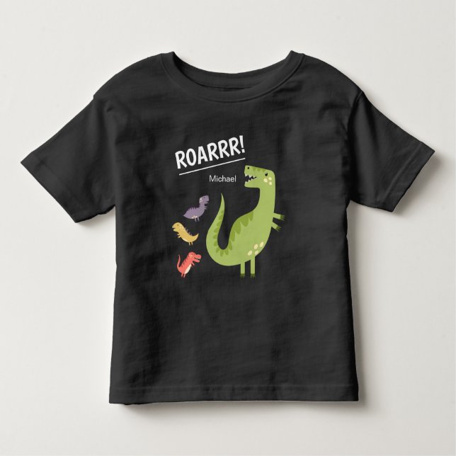 Camiseta Dinossauro Raio Verde Monograma Garoto (Frente)