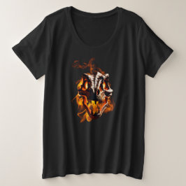 Camiseta Dinossauro Retro Morto Caveira Ardendo em Chamas