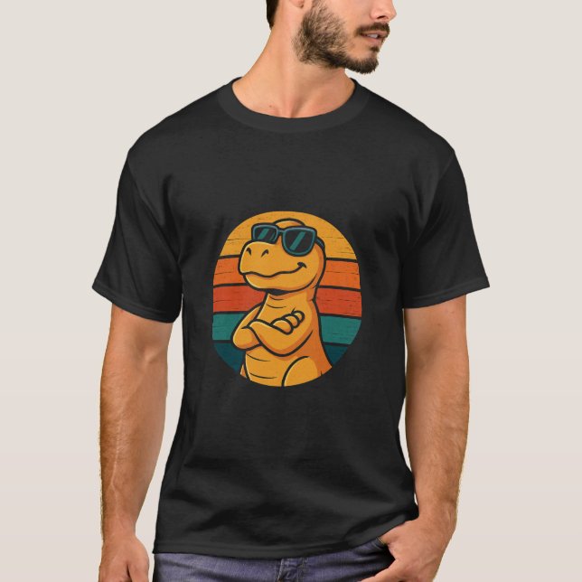 Camiseta Dinossauro Retroativo legal com óculos de sol (Frente)