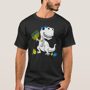 Camiseta Dinossauro Rex Cute Menorasaurus Hanukkah Chanukah