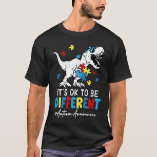 Camiseta Dinossauro Rex Diferente Autismo Sensibilização Mê