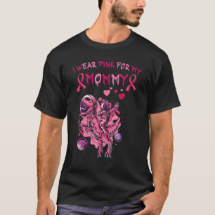 Camiseta Dinossauro Rosa Eu Visto Rosa Para A Minha Mamãe