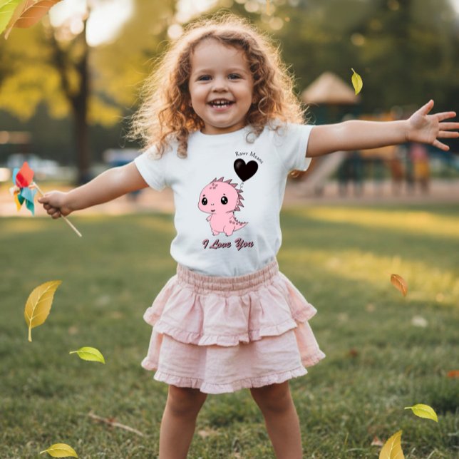 Camiseta Dinossauro Rosa Fofo (Criador carregado)
