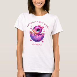 Camiseta Dinossauro Rosa Rosa "Chapado" Mãe-a-Ser