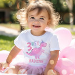 Camiseta Dinossauro Rosa Três Partido aniversário de 3 anos<br><div class="desc">Dinossauro rosa Três Camisas T de aniversário de 3 anos Rex Todos os designs são © PIXEL PERFECTION PARTY LTD</div>