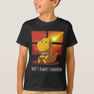 Camiseta Dinossauro Sempre Amanhã Jogando Vídeo Jogo 1