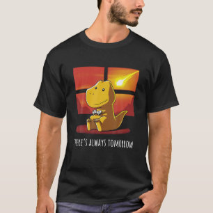 Camiseta Dinossauro Sempre Jogando Vídeo Gam