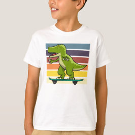 Camiseta Dinossauro Skate T-Rex