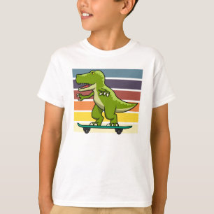 Camiseta Dinossauro Skate T-Rex