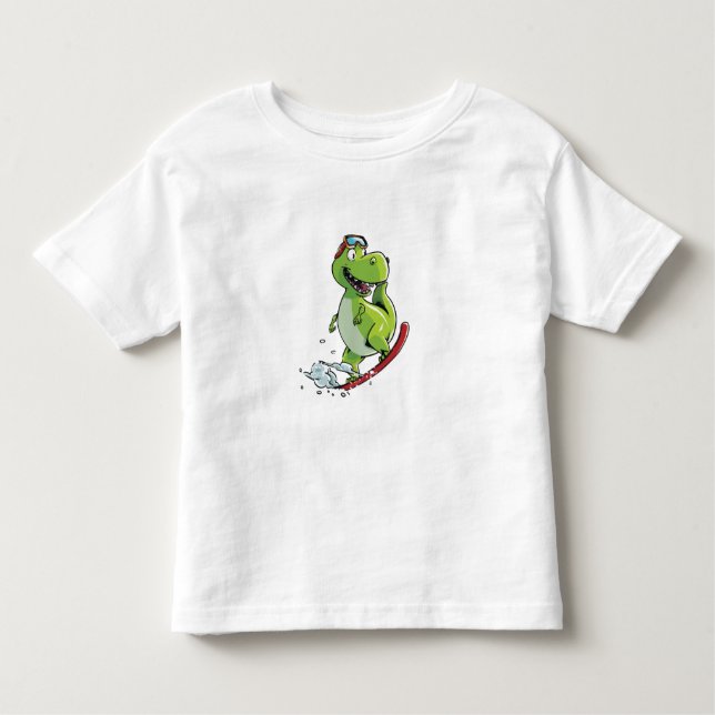 Camiseta Dinossauro Snowboard (Frente)