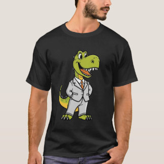 Camiseta Dinossauro sorridente Vestindo um terno