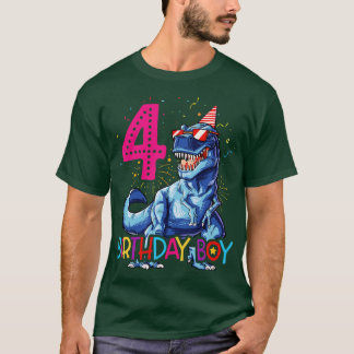 Camiseta Dinossauro T rex 4 anos Crianças T 4. º Aniversári