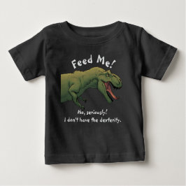 Camiseta Dinossauro T-Rex Alimenta-Me Uma Roupa De Bebê