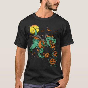 Camiseta Dinossauro T Rex Boo Halloween Boys Pumpkin Match