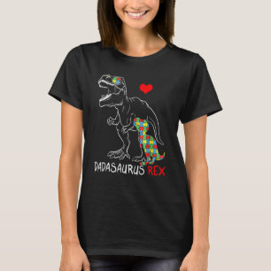 Camiseta Dinossauro T Rex Dadsaurus Autism Pai de Consciênc