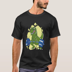 Camiseta Dinossauro T-Rex Detesta Treino de Ginásio de Fitn