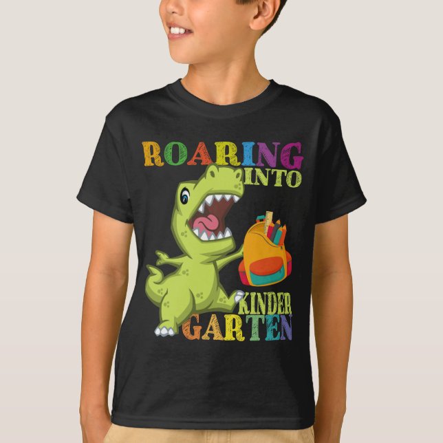 Camiseta Dinossauro T Rex do jardim de infância de volta à (Frente)