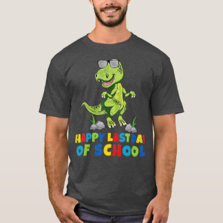 Camiseta Dinossauro T-Rex Feliz Dia Passado da Escola
