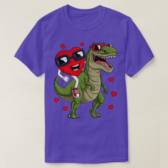 Camiseta Dinossauro T Rex Funny B Andando De Coração dia de (Frente do Design)