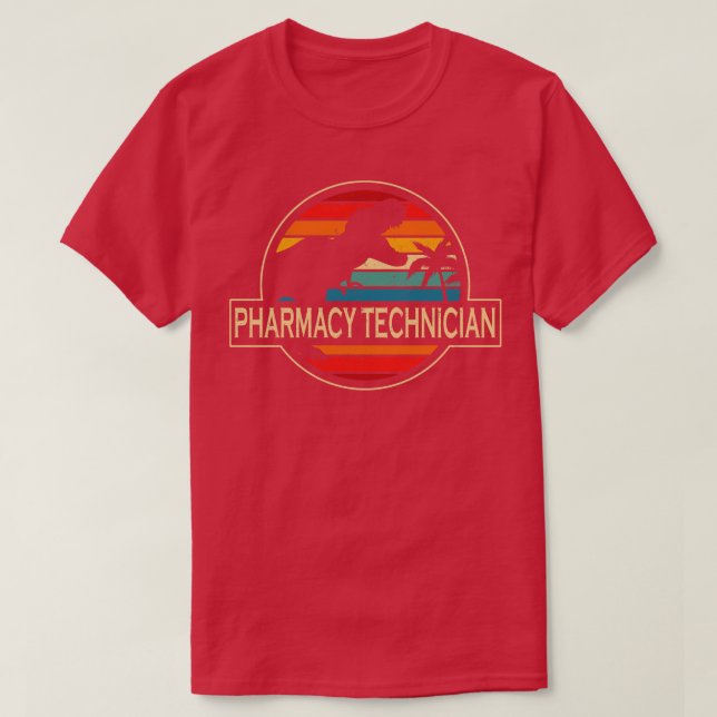 Camiseta Dinossauro Técnico de Farmácia (Frente do Design)