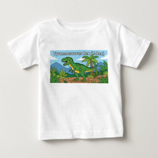 Camiseta dinossauro tiranossauro rex t-rex (Frente)