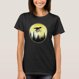 Camiseta Dinossauro Trex Na Bicicleta Espacial Em Moon Dino
