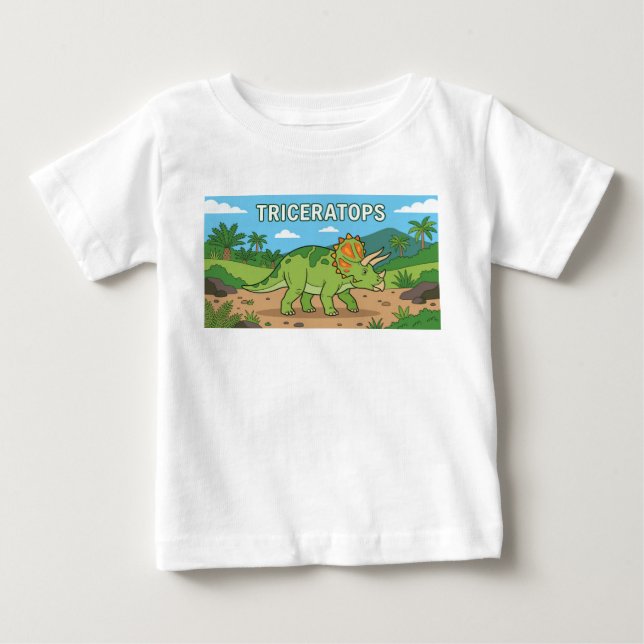 Camiseta dinossauro triceratops  (Frente)