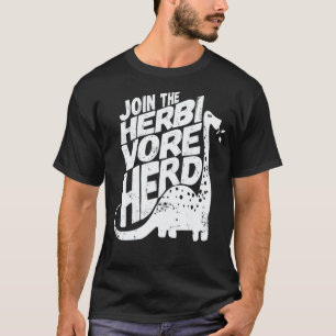 Camiseta Dinossauro Vegano Junte-se ao Rebanho Herbívoro Ve