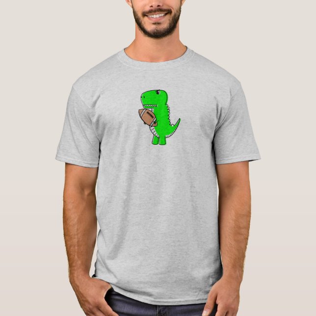 Camiseta Dinossauro Verde Adora Futebol (Frente)
