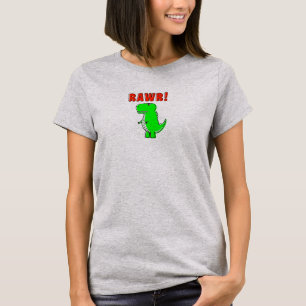 Camiseta Dinossauro Verde Bastante E Irritado Do Cartoon T-