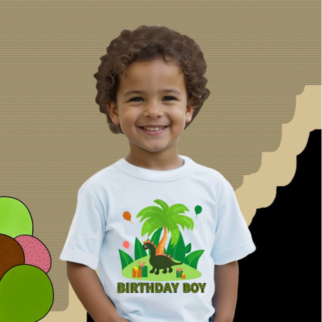 Camiseta Dinossauro verde para festa de aniversário (Criador carregado)
