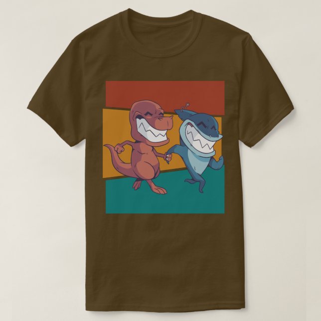 Camiseta Dinossauro Vintage Shark (Frente do Design)