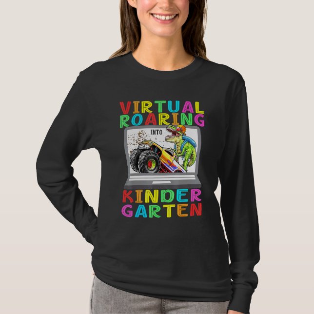 Camiseta Dinossauro Virtual para Jardim de Infância Dinossa (Frente)