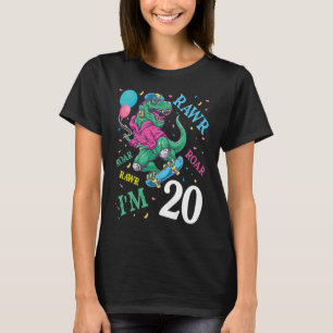 Camiseta Dinossauro Voando E Balões Rawar Roar Aniversário 