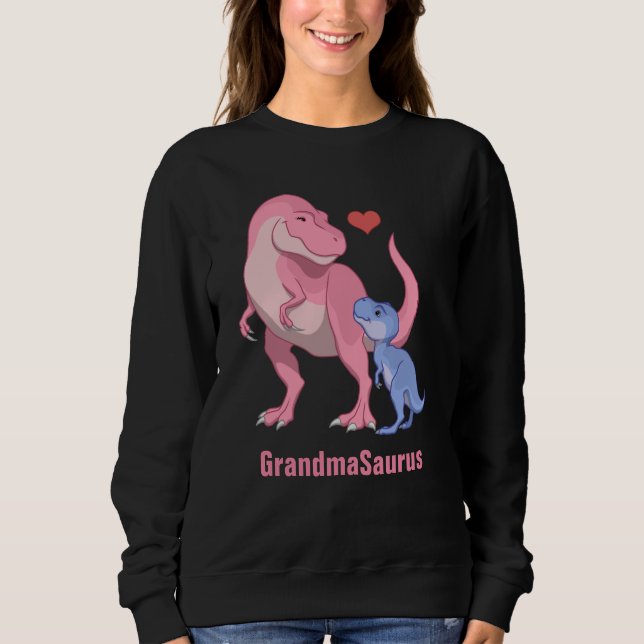 Camiseta Dinossauro Vovô-Saurus Rosa T-Rex e Blue Baby Boy (Frente)