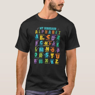 Camiseta Dinossauros - Alfabeto Para Crianças Com Um Nascim