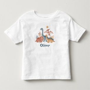 Camiseta Dinossauros Aquarela Boho Terra Cute