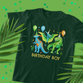 Camiseta Dinossauros bonitos Criança de Aniversário T rex