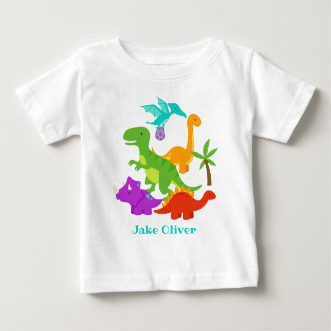 Camiseta Dinossauros Bonitos Personalizados (Frente)